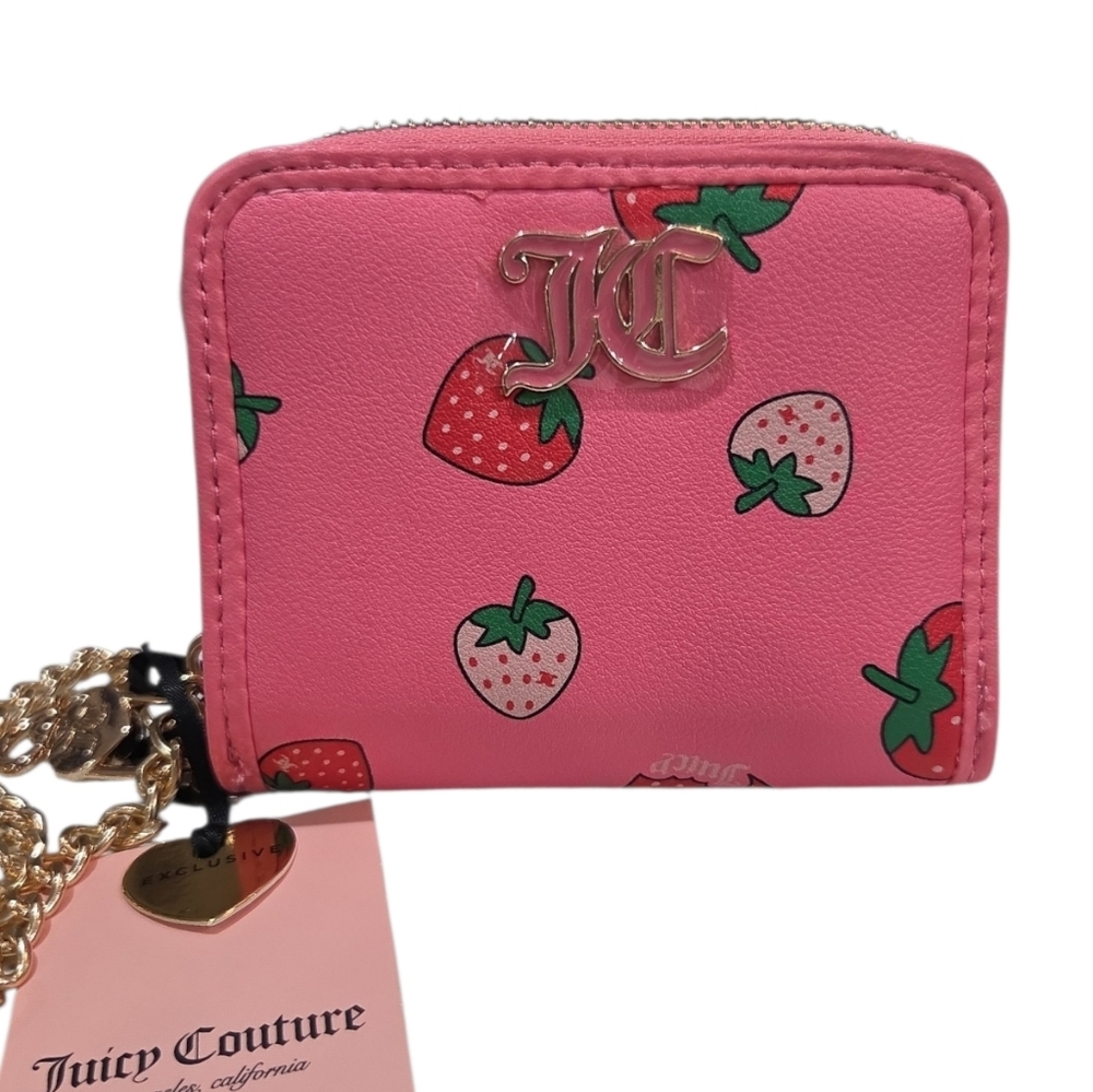 💕▪️Juicy Couture▪️Pink Lemonade Sweet Juicy Square Zip Strawberry Wallet